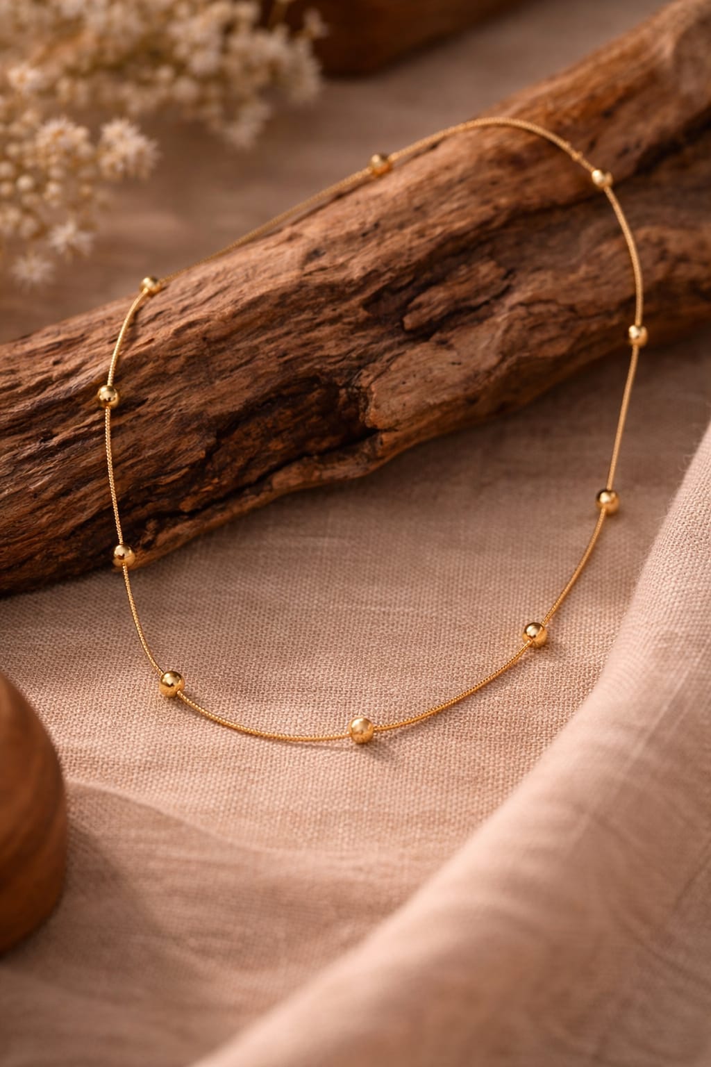 Golden Flow Beads Necklace