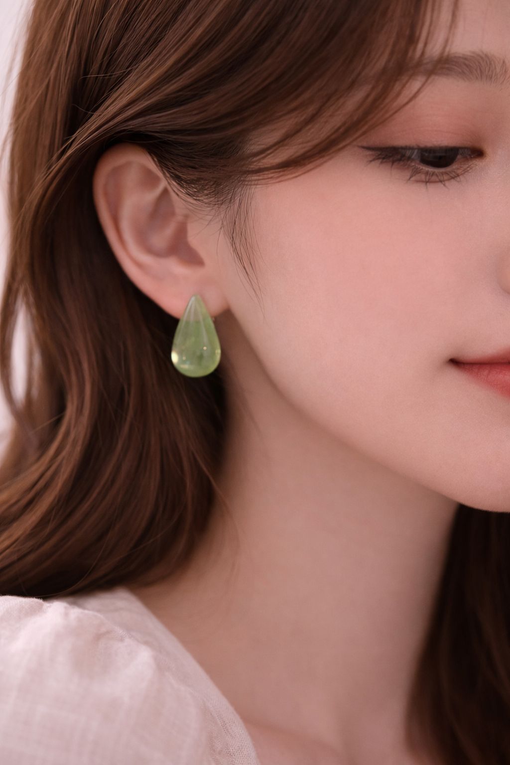 Minimal Jade Drop Earrings