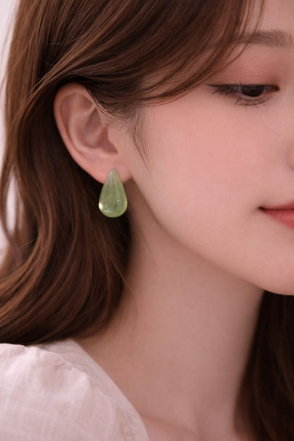 Minimal Jade Drop Earrings
