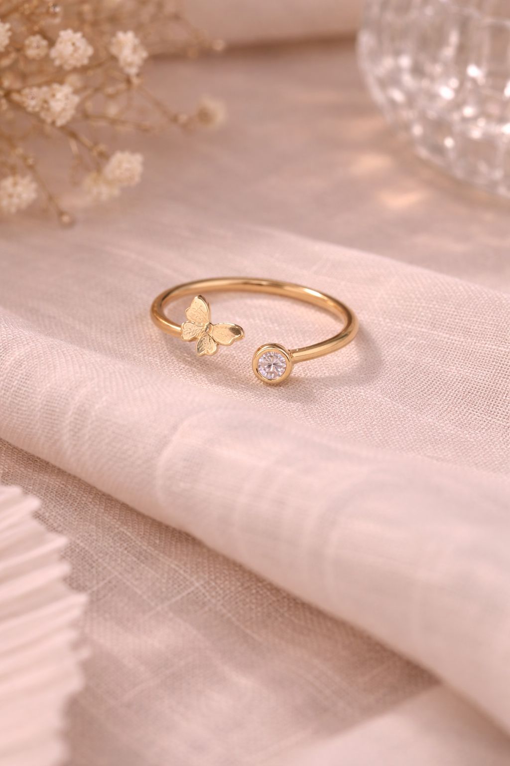 Sumiere Butterfly Spark Adjustable Ring