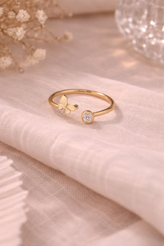 Sumiere Butterfly Spark Adjustable Ring