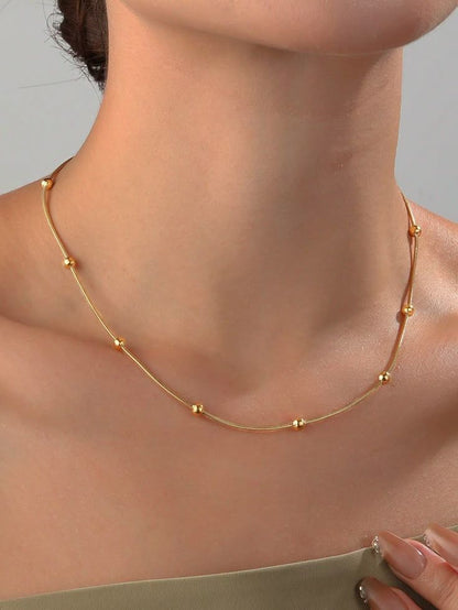 Golden Flow Beads Necklace