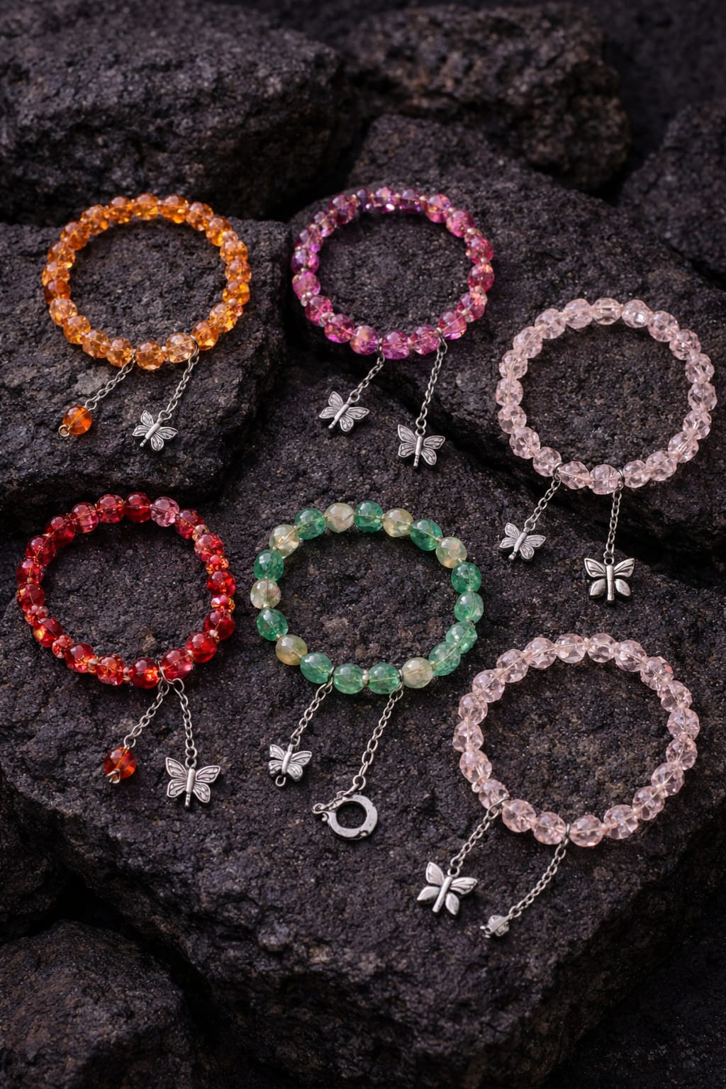 Butterfly Charm Crystal Bracelets ⭐