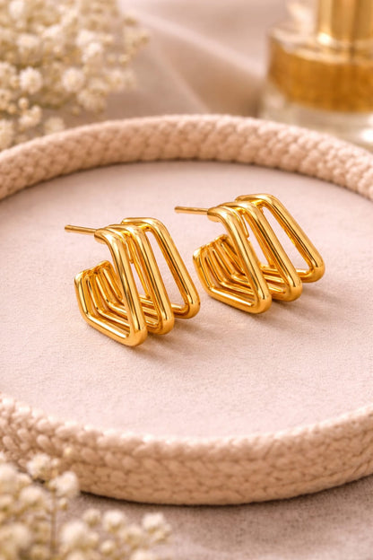 Geo Luxe Square Hoops