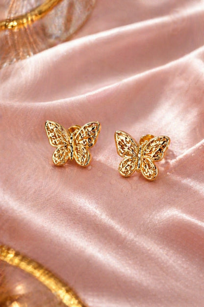 Golden Butterfly Elegance Studs