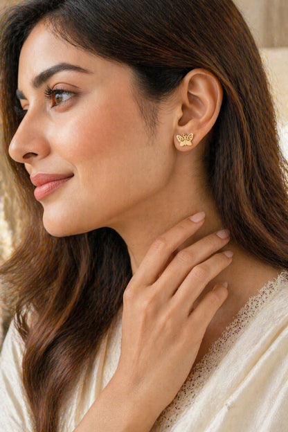 Golden Flutter Studs 🦋