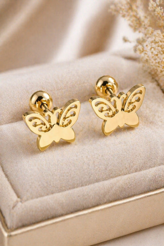 Golden Flutter Studs 🦋