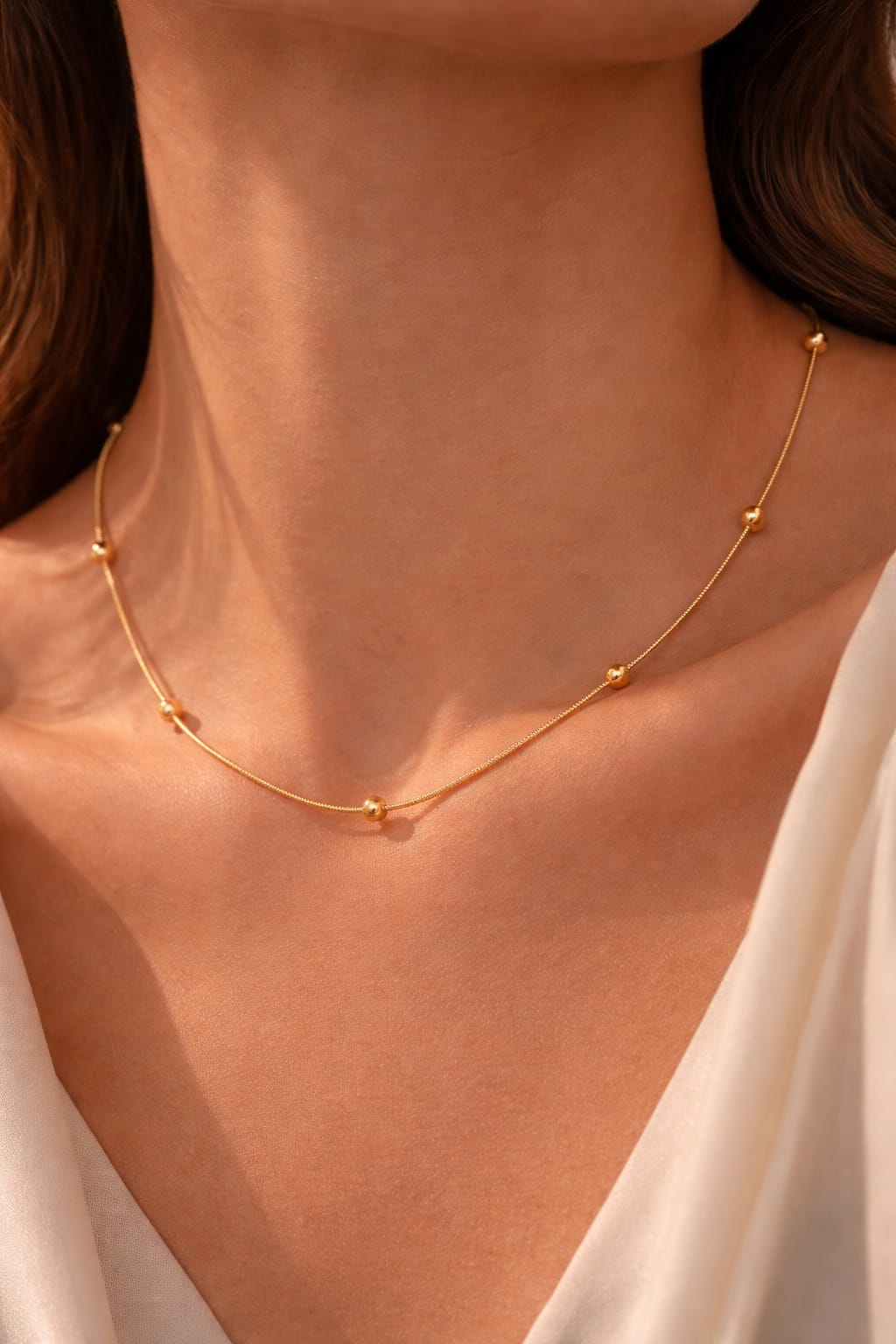 Golden Flow Beads Necklace