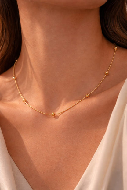 Golden Flow Beads Necklace