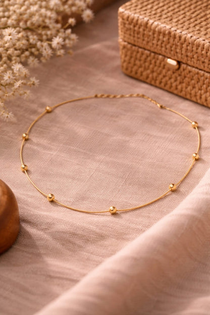 Golden Flow Beads Necklace
