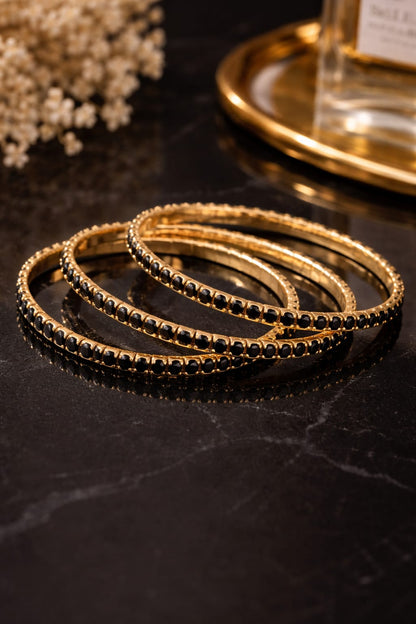 Noir Luxe Gold Bangles