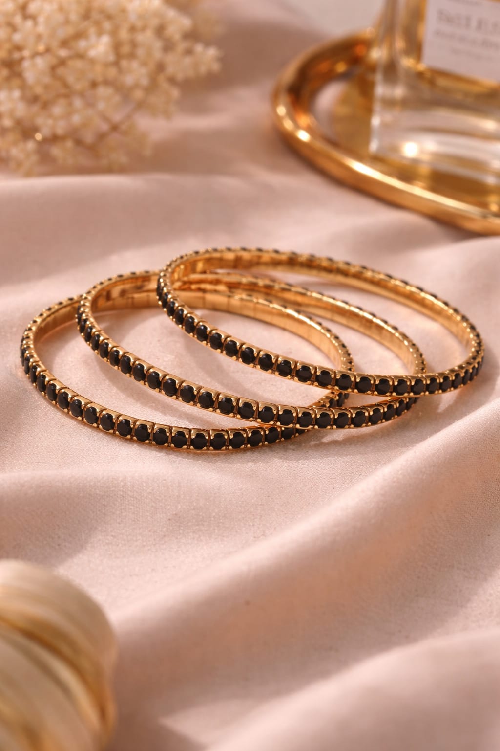 Noir Luxe Gold Bangles