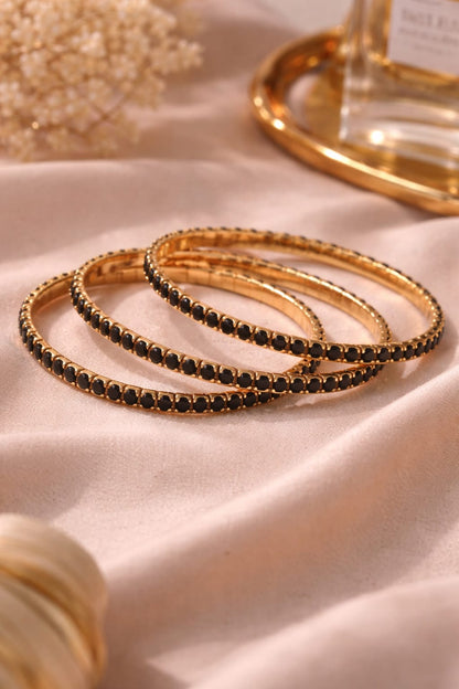 Noir Luxe Gold Bangles