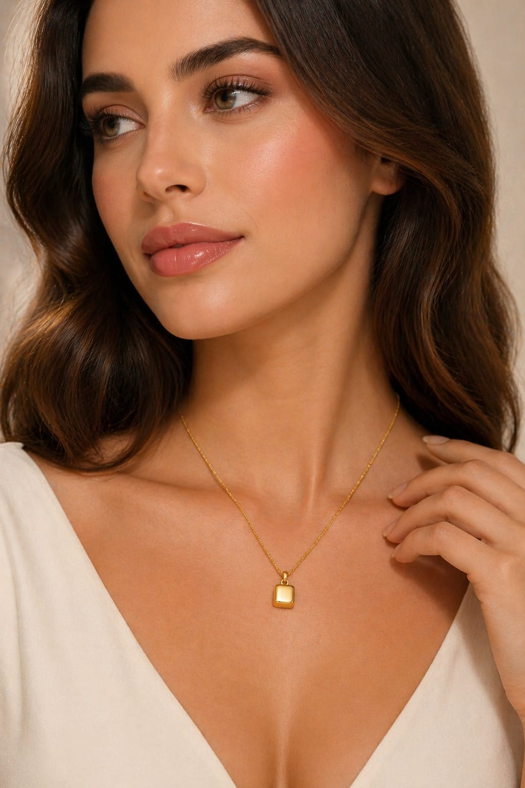 Elegant Gold Cube Pendant