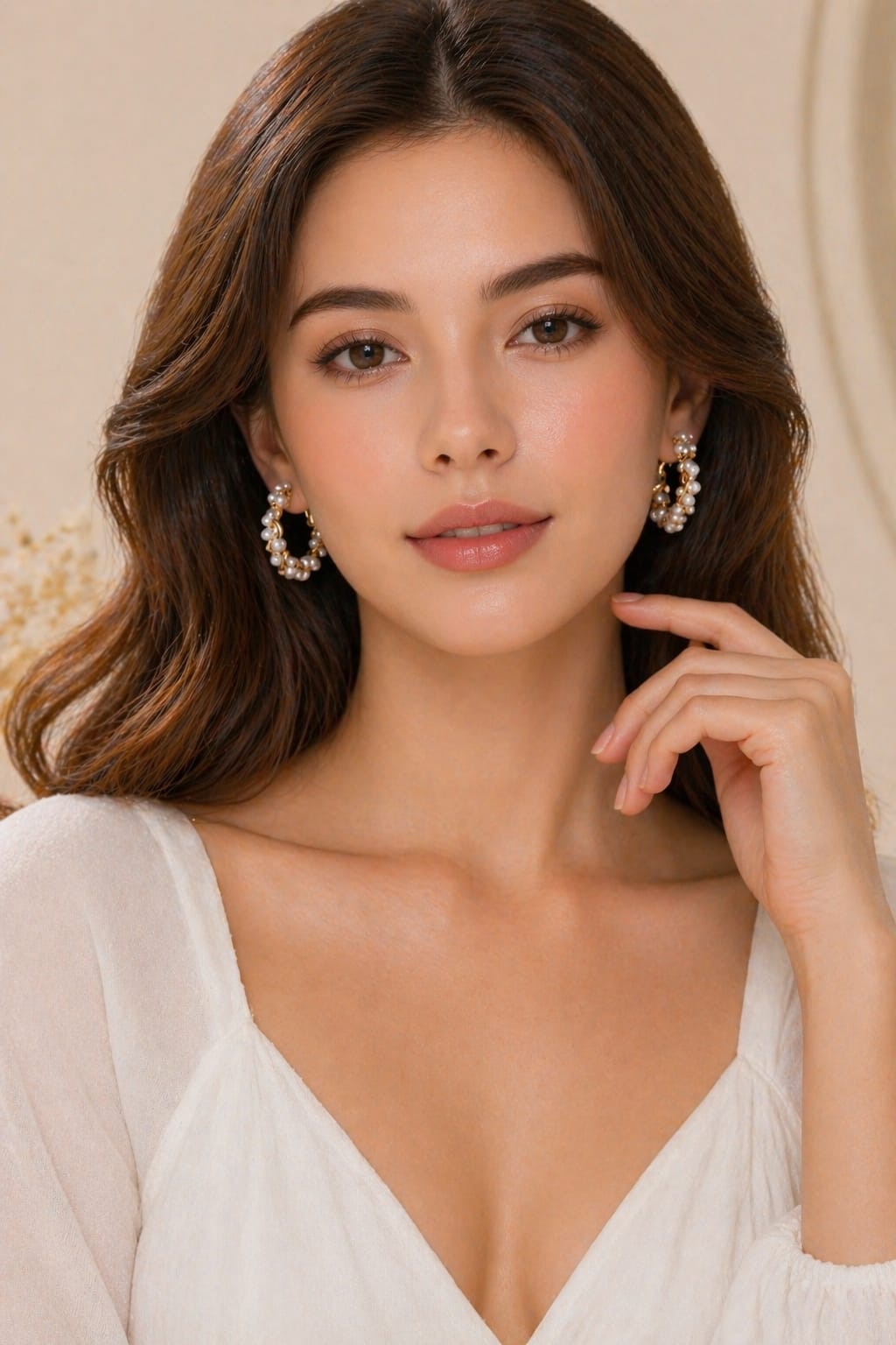 Elegant Pearl Cluster Hoops