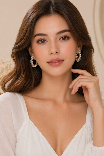 Elegant Pearl Cluster Hoops
